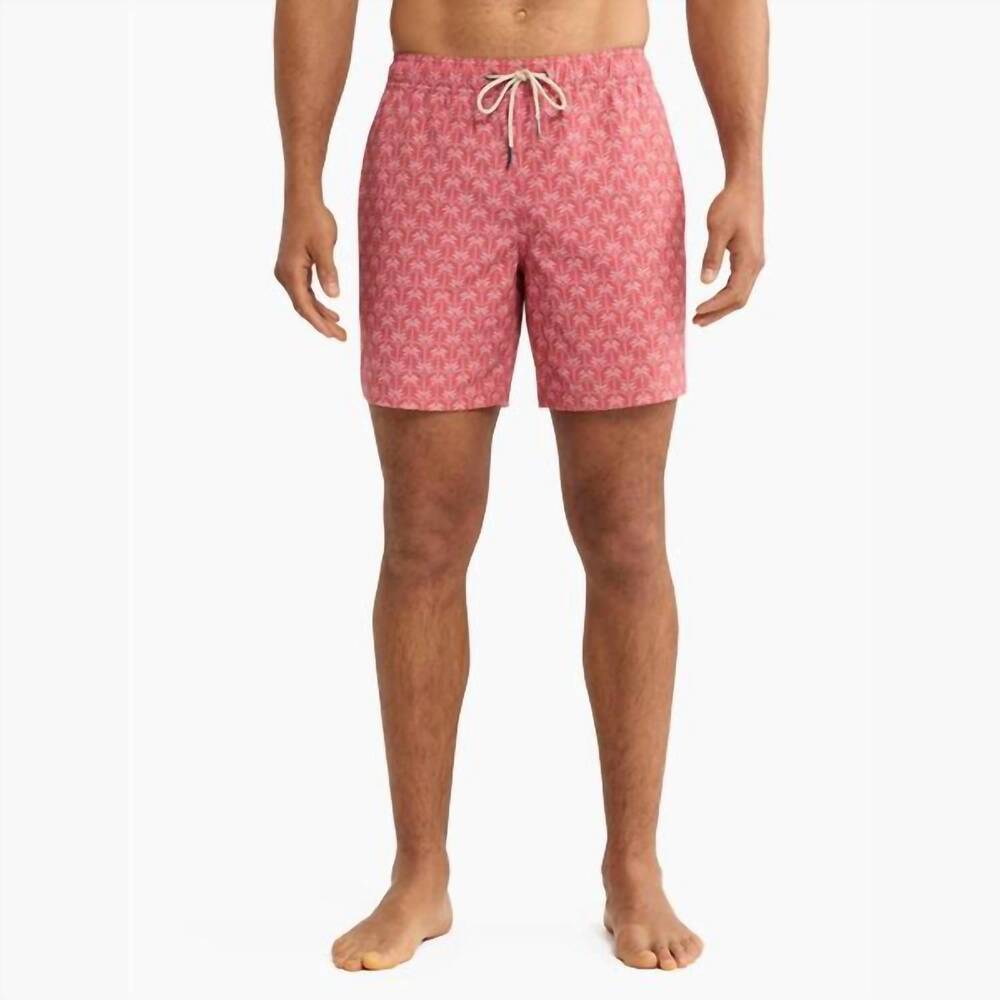 NEW FAIR HARBOR bayberry swim trunk in red palms
